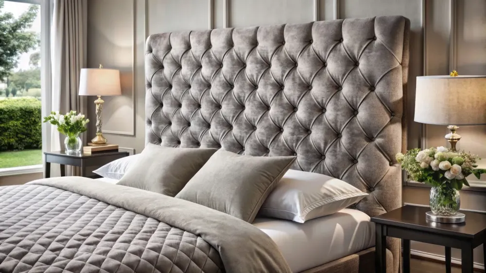 Tête de lit "Romantique" – Broderies et capitonnage